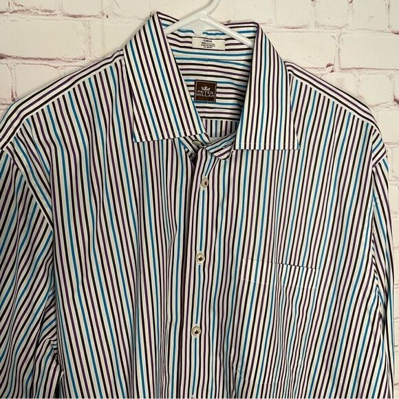 New Peter Millar Mens Shirt Button Down Long Sleeve Striped Dress Shirt Size L - Picture 8 of 8